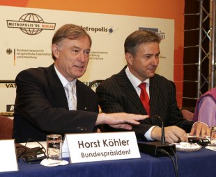 Bundespräsidenten Horst Köhler und Regierender Bürgermeister von Berlin, Klaus Wowereit