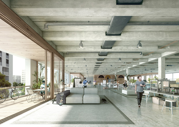 Siegerentwurf für den Gewerberiegel im Quartier Heidestraße - Warehouse; Quelle: EM2N Architekten (Zürich)