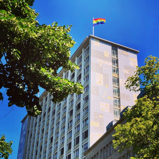 Das Hochhaus in der Württembergische Str. 6 vor der Sanierung