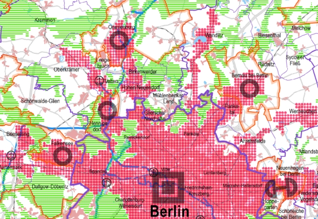 Ausschnitt aus dem Landesentwicklungsplan Hauptstadtregion, Quelle: Geoportal Berlin