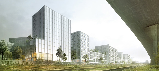 Siegerentwurf für den Gewerberiegel im Quartier Heidestraße; Quelle: EM2N Architekten (Zürich)