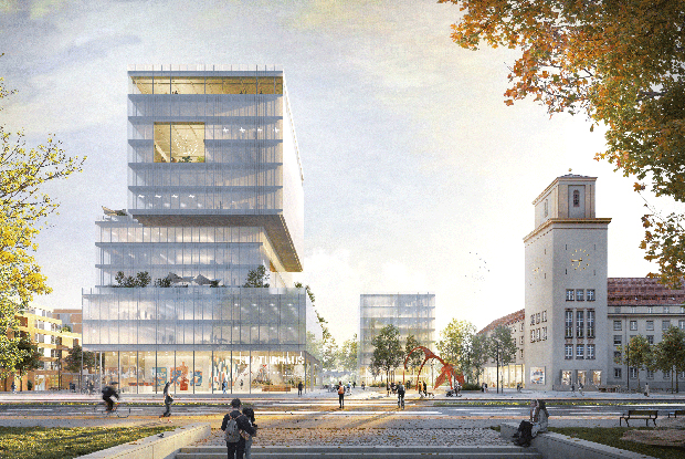 Das neue Kultur- und Bildungshaus neben dem Rathaus Tempelhof