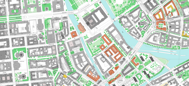 Ausschnitt aus dem digitalen 2D-Innenstadtplan (Stand: Mai 2018)